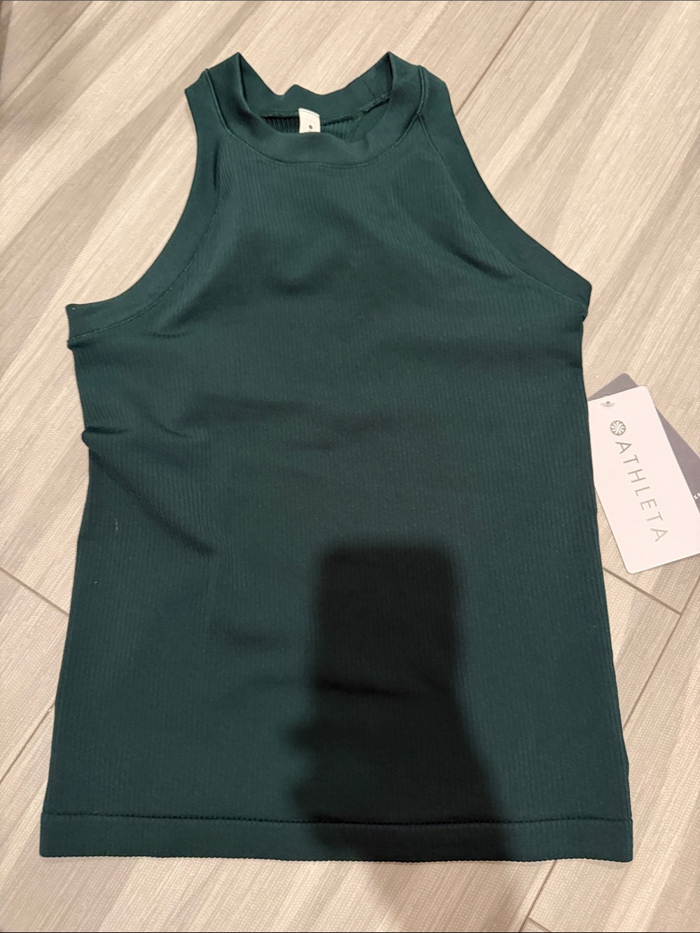 Athleta Women's Dark Green Ribbed renew racerback tank
